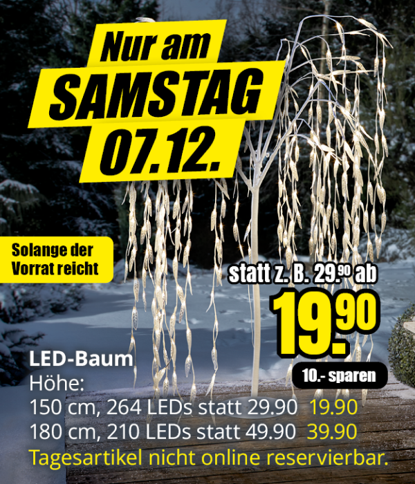 Nur am Samstag 07.12. LED-Baum